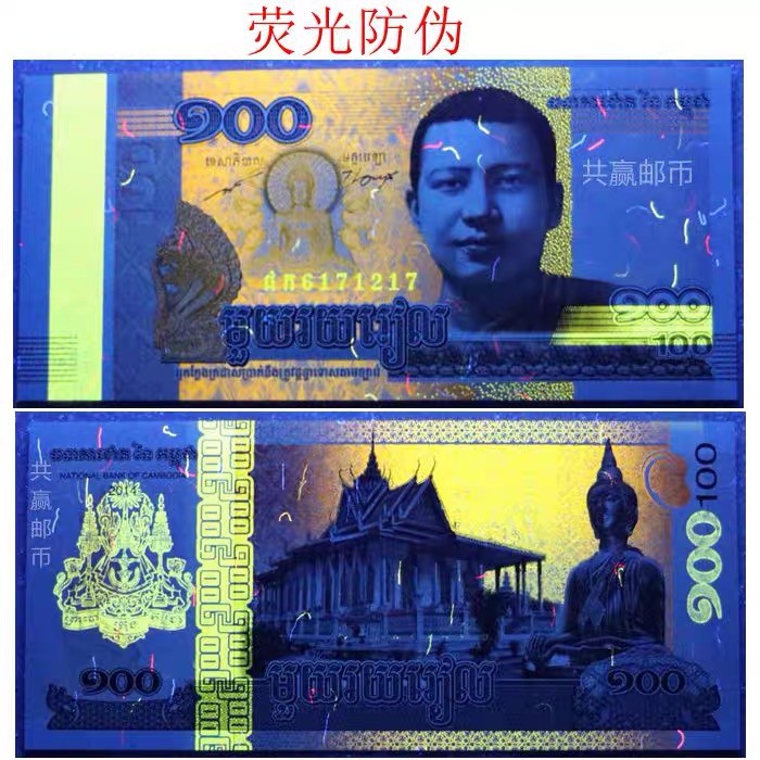 北极狼藏苑社(30)港澳台，邻国钞.裸票 94008-柬埔寨100瑞尔纸币 