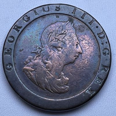 零佣金，「铜匠收藏」散币 第【15】场拍卖，期待您的参与 - 1797 英国 乔治三世 车轮 1便士 老铜币 直径：35.8mm