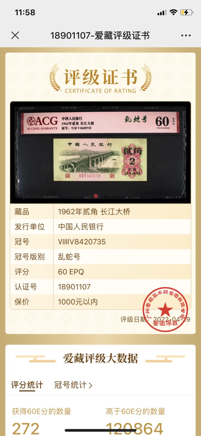 北极狼藏苑社第40场（陆续更新中） 0070-第三套人民币 ·635-8420735·乱蛇号·长江大桥·爱藏60EPQ