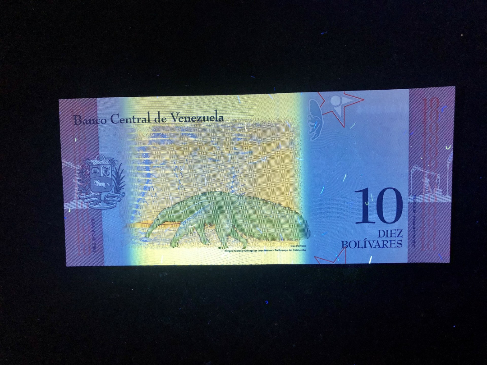 北极狼藏苑社(30)港澳台，邻国钞.裸票 94036-全新UNC 委内瑞拉10玻利瓦尔·彩虹币