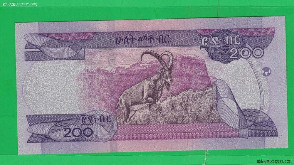 埃塞俄比亚2020年200比尔 无47 非洲纸币 实物图 UNC