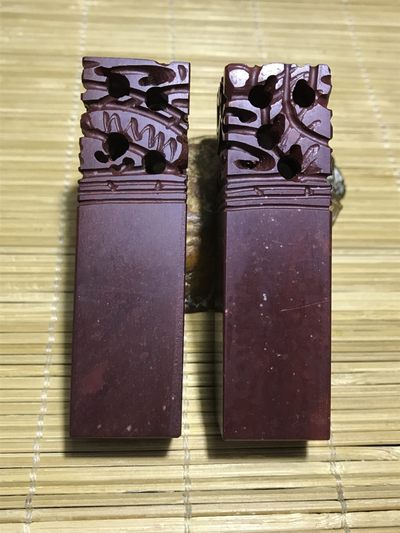 浙江萧山红仿古雕刻章料一对！ - 浙江萧山红仿古雕刻章料一对！