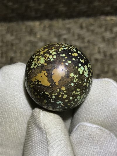 十堰原矿三无网花松石大圆珠一颗， - 十堰原矿三无网花松石大圆珠一颗，