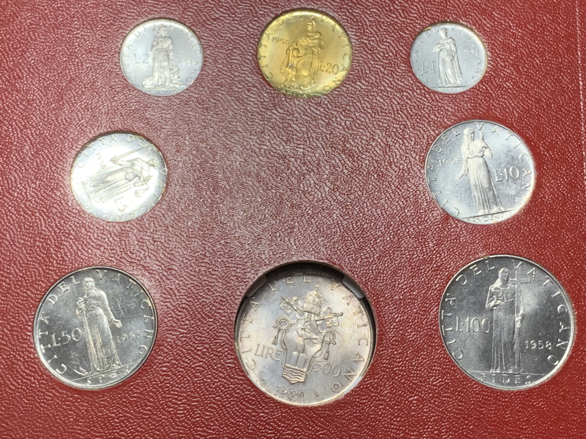 《竞宝斋》第108场-周日，周一 ，周四3场连拍（全场包邮） NGC-MS64 梵蒂冈 1958年 500里拉银币 少见年份