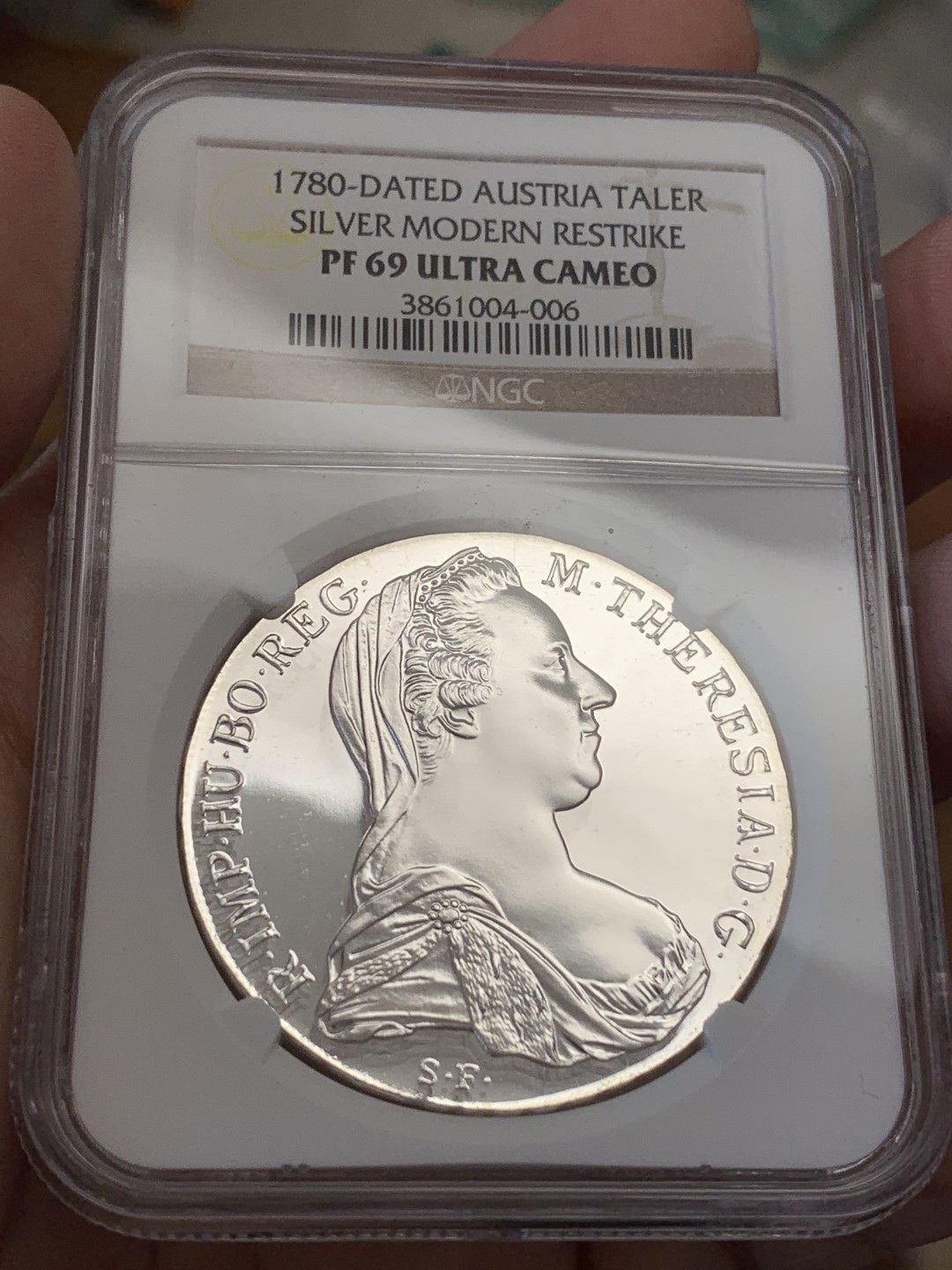 《竞宝斋》第108场-周日，周一 ，周四3场连拍（全场包邮） NGC-PF69UC  奥地利  1780年 大奶妈银币 近乎无暇 难得