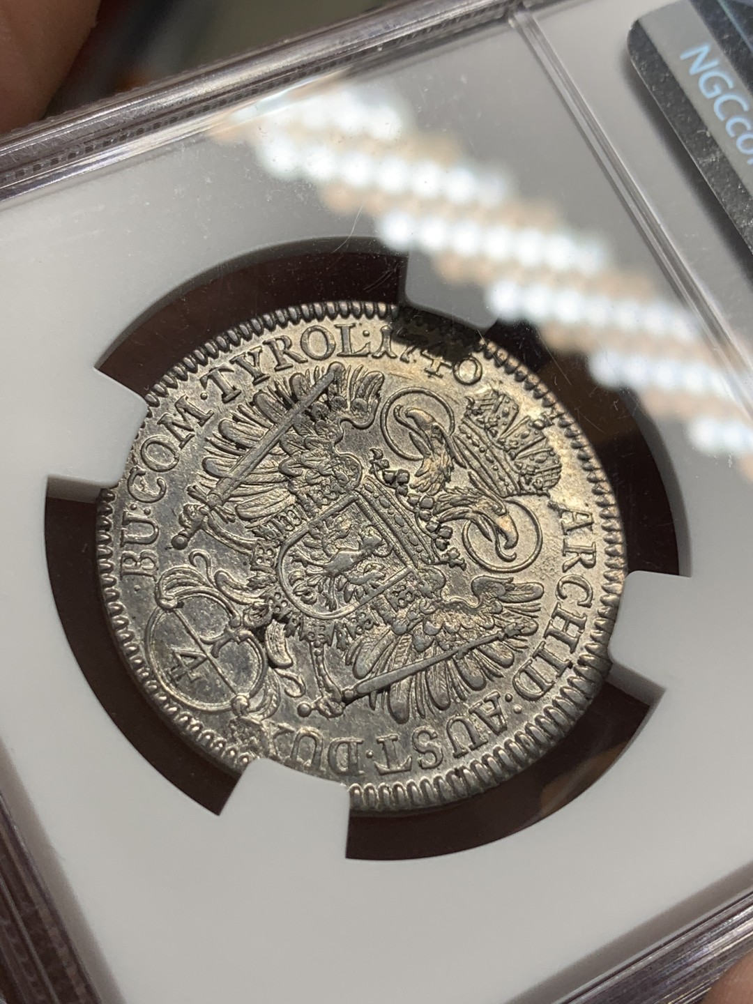 《竞宝斋》第108场-周日，周一 ，周四3场连拍（全场包邮） NGC-MS62 神罗 1740年 1/4泰勒 稀少面值 全深打 高分收藏级