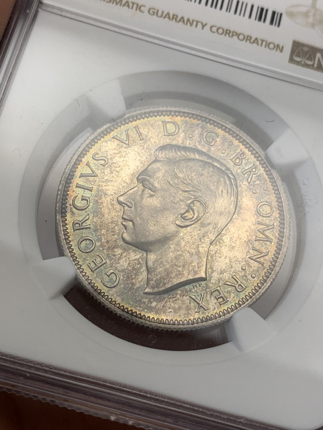 《竞宝斋》第108场-周日，周一 ，周四3场连拍（全场包邮） NGC-PF63  英国  1937  半克朗 乔六登基 细节非常好 非常靓的一个