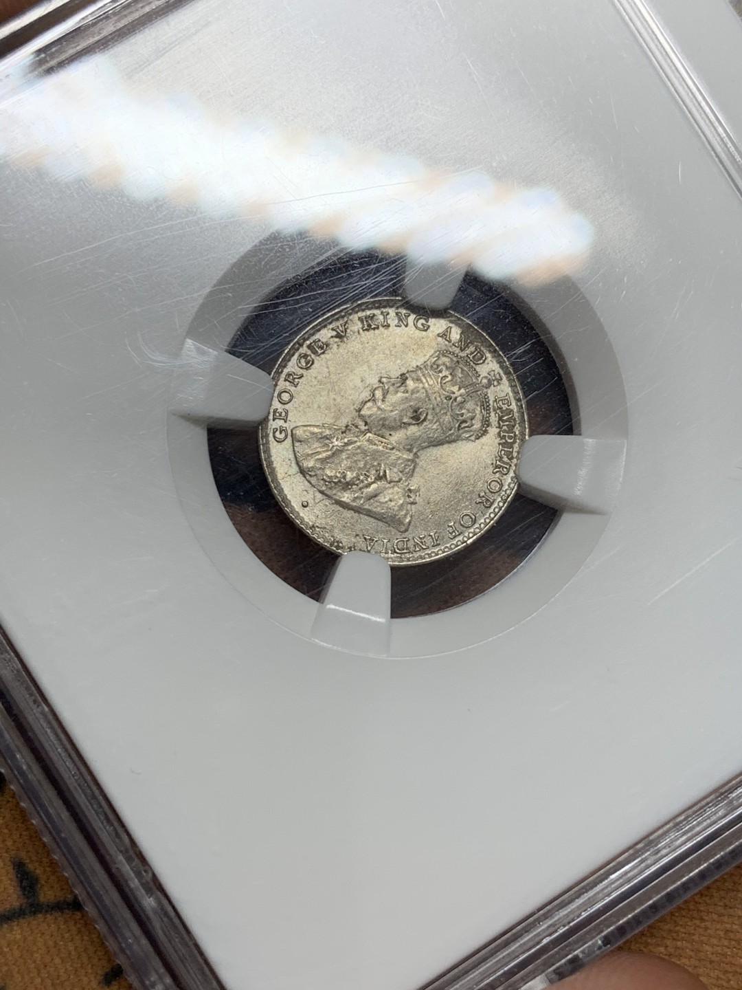 《竞宝斋》第108场-周日，周一 ，周四3场连拍（全场包邮） NGC-MS63 1920年锡兰10分，不错的品相