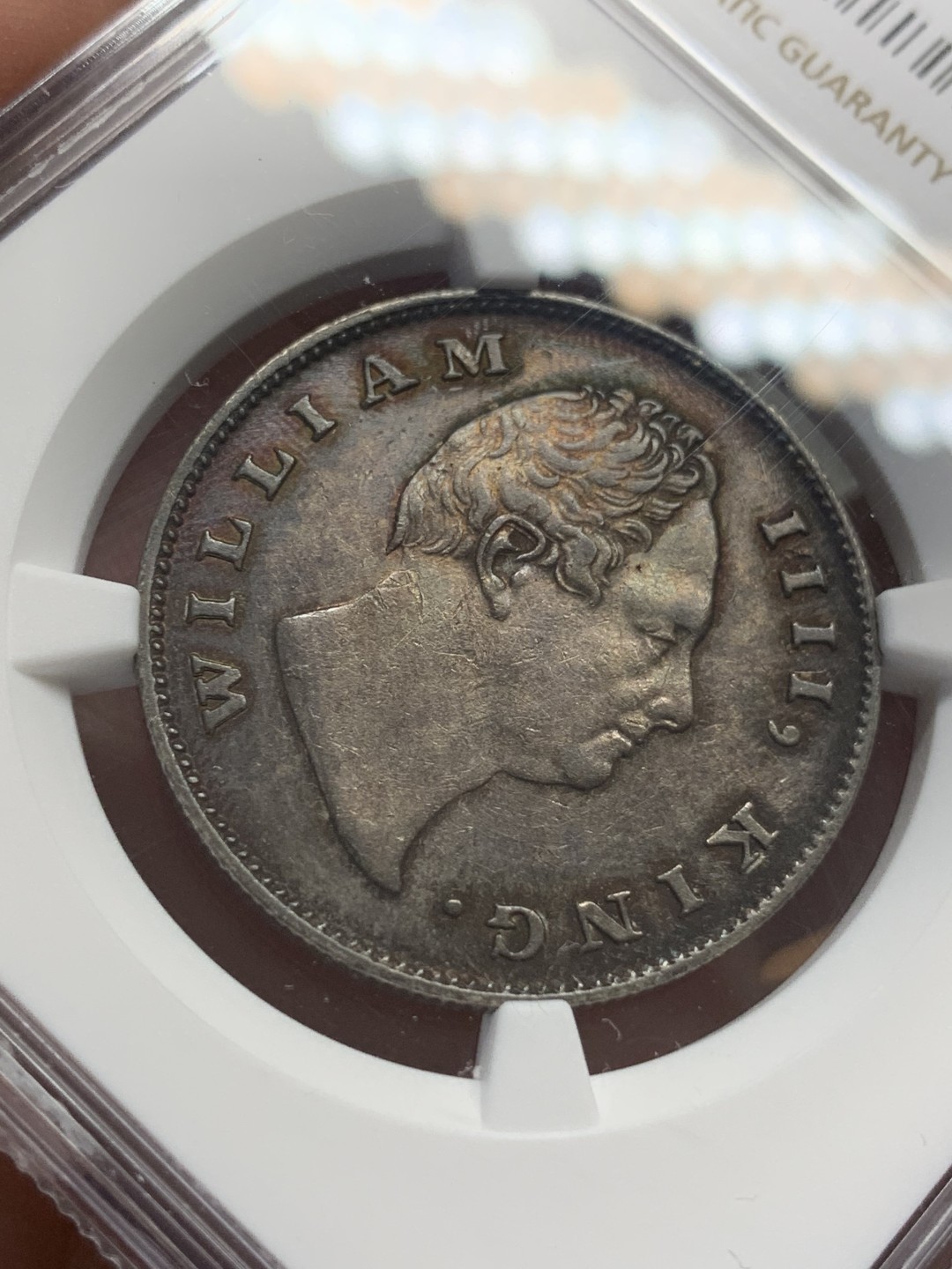 《竞宝斋》第108场-周日，周一 ，周四3场连拍（全场包邮） NGC AUD 1835 英属印度威廉四世1卢比银币 好品越来越少