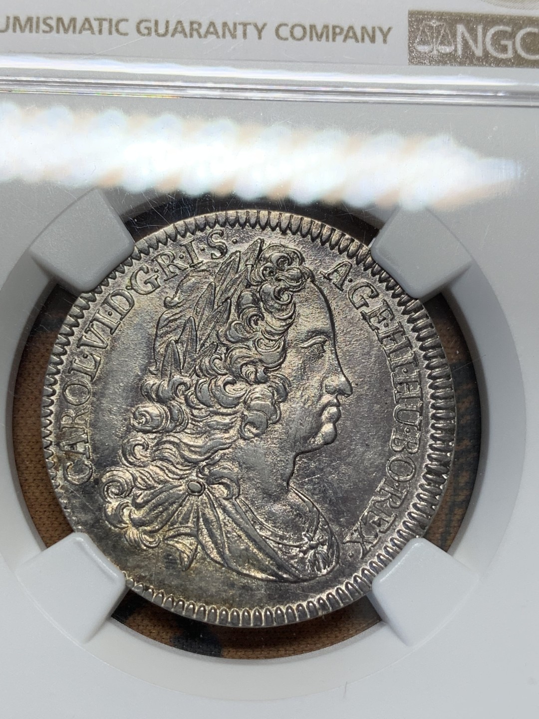 《竞宝斋》第108场-周日，周一 ，周四3场连拍（全场包邮） NGC-MS62 神罗 1740年 1/4泰勒 稀少面值 全深打 高分收藏级