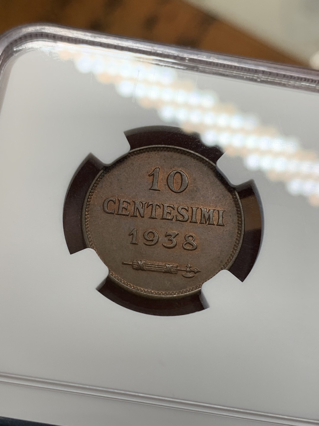 《竞宝斋》第108场-周日，周一 ，周四3场连拍（全场包邮） NGC-MS64BN，圣马力诺，1938年，10分 铜币