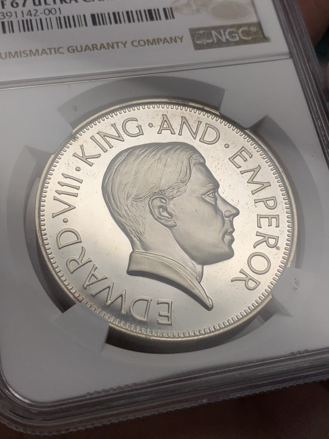《竞宝斋》第108场-周日，周一 ，周四3场连拍（全场包邮） NGC PF67UC 1937年英国爱德华八世马剑克朗，精美热门品种,2021年SPINK同分最新成交加580美元 1972英国POBJOY造币厂发行