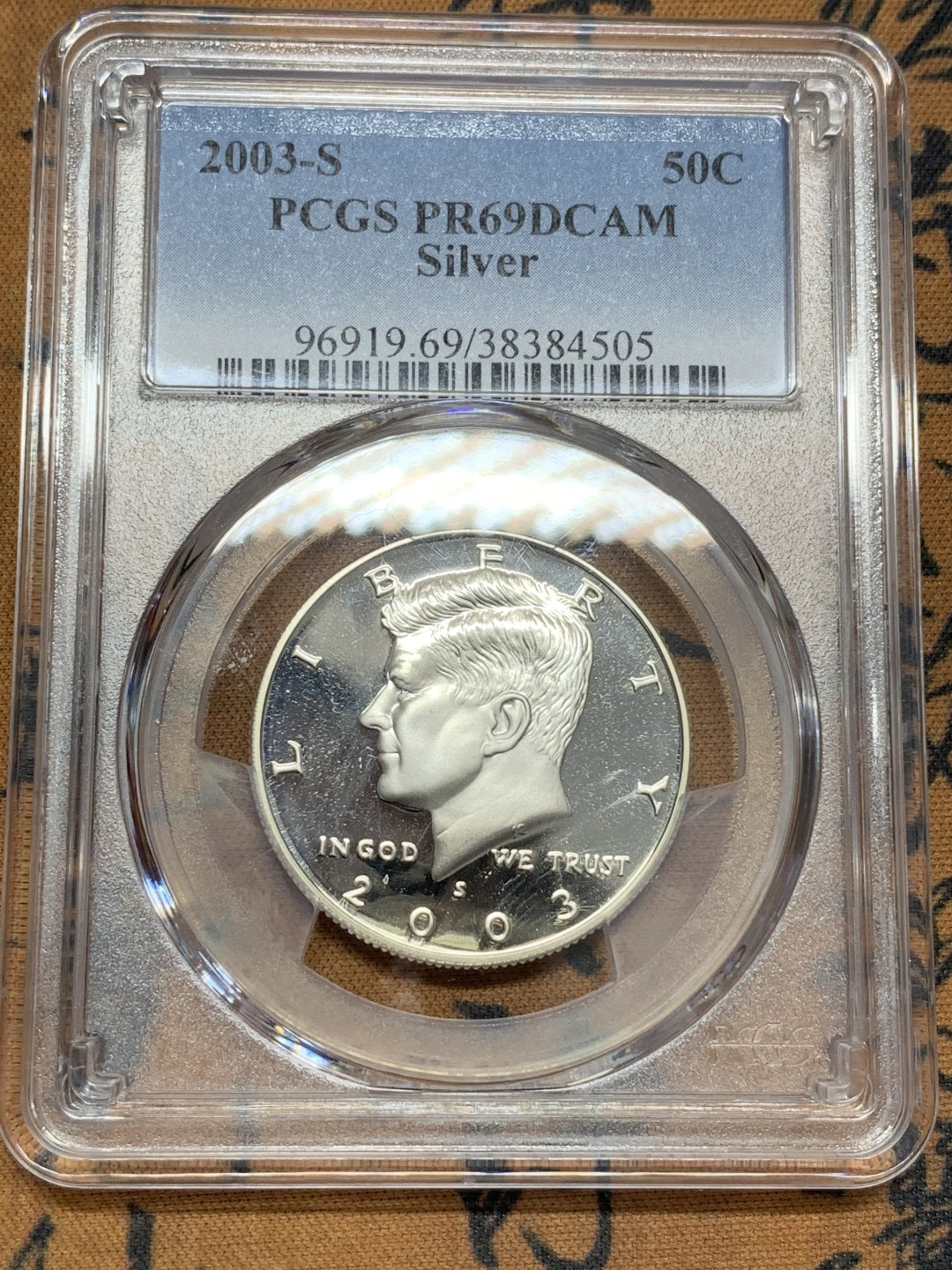 《竞宝斋》第108场-周日，周一 ，周四3场连拍（全场包邮） PCGS PR69 美国 2003肯尼迪精制银币