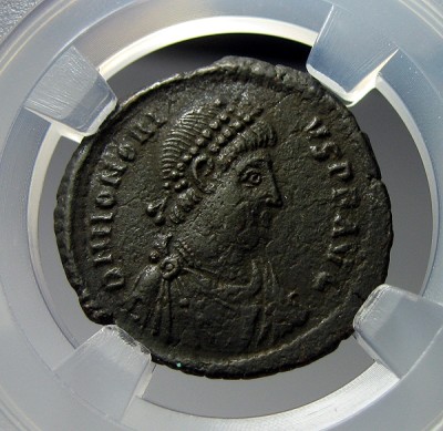古罗马铜币,霍诺留,AD394-423,AE3铜币,20mm2.2g,自打标签盒子R5932mx - 古罗马铜币,霍诺留,AD394-423,AE3铜币,20mm2.2g,自打标签盒子R5932mx