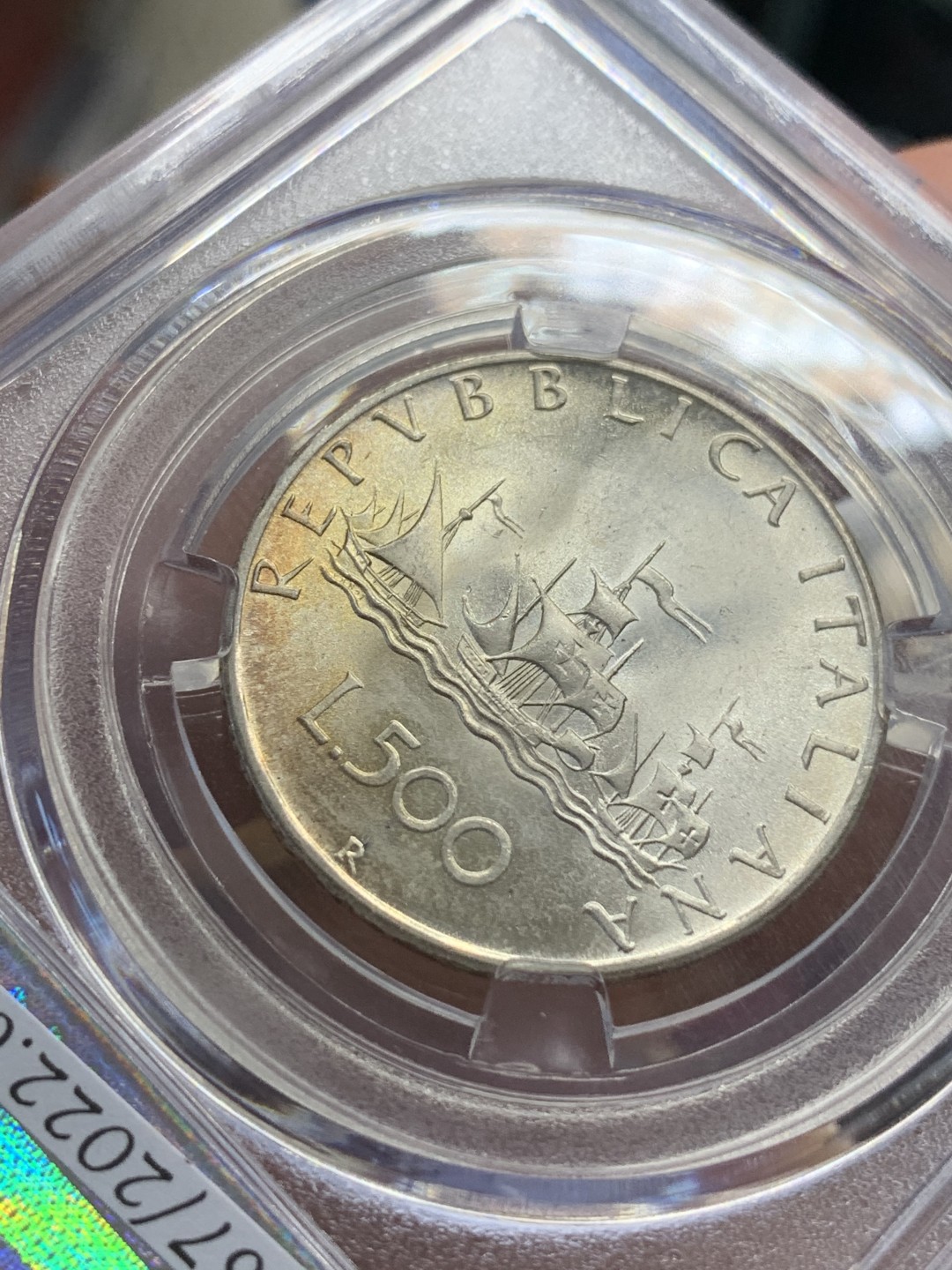 《竞宝斋》第108场-周日，周一 ，周四3场连拍（全场包邮） 意大利，1967年，500里拉。拆卷淡金色包浆 自制标签