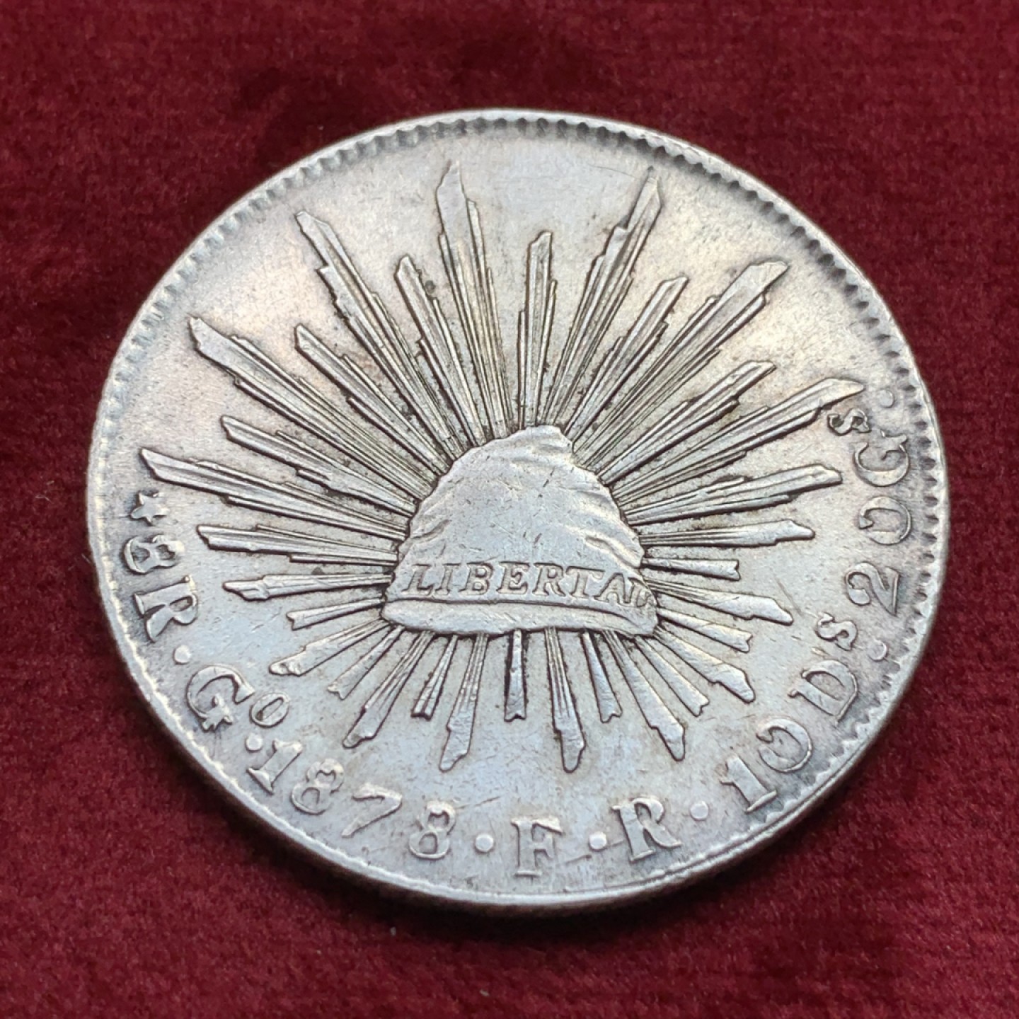 《竞宝斋》第108场-周日，周一 ，周四3场连拍（全场包邮） 1878年 墨西哥 鹰洋GO FR较少见，au品带底光，捡漏来的 状态不错