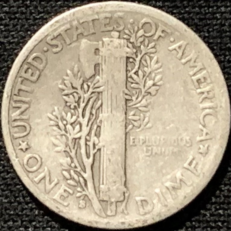 紫瑗钱币——第227期拍卖 美国 1940年 S版 墨丘比利 小飞侠 10美分 银币 2.5克 0.9银