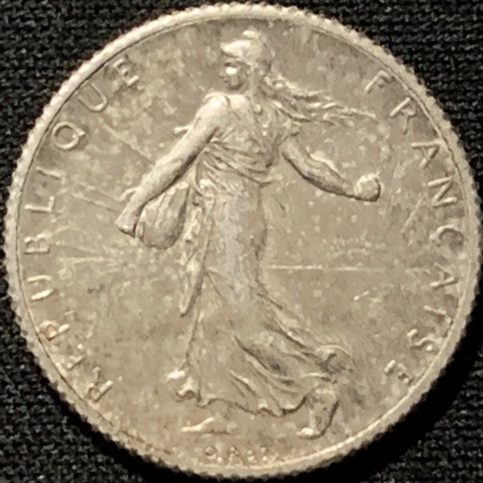 紫瑗钱币——第227期拍卖 法国 1916年 播种女神 1法郎 5克 0.835银