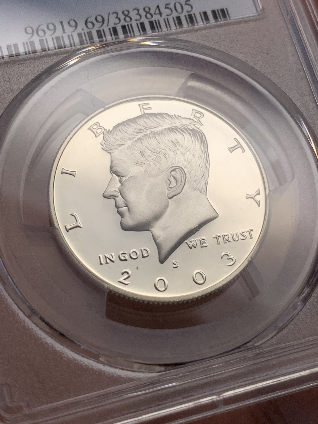 《竞宝斋》第108场-周日，周一 ，周四3场连拍（全场包邮） PCGS PR69 美国 2003肯尼迪精制银币