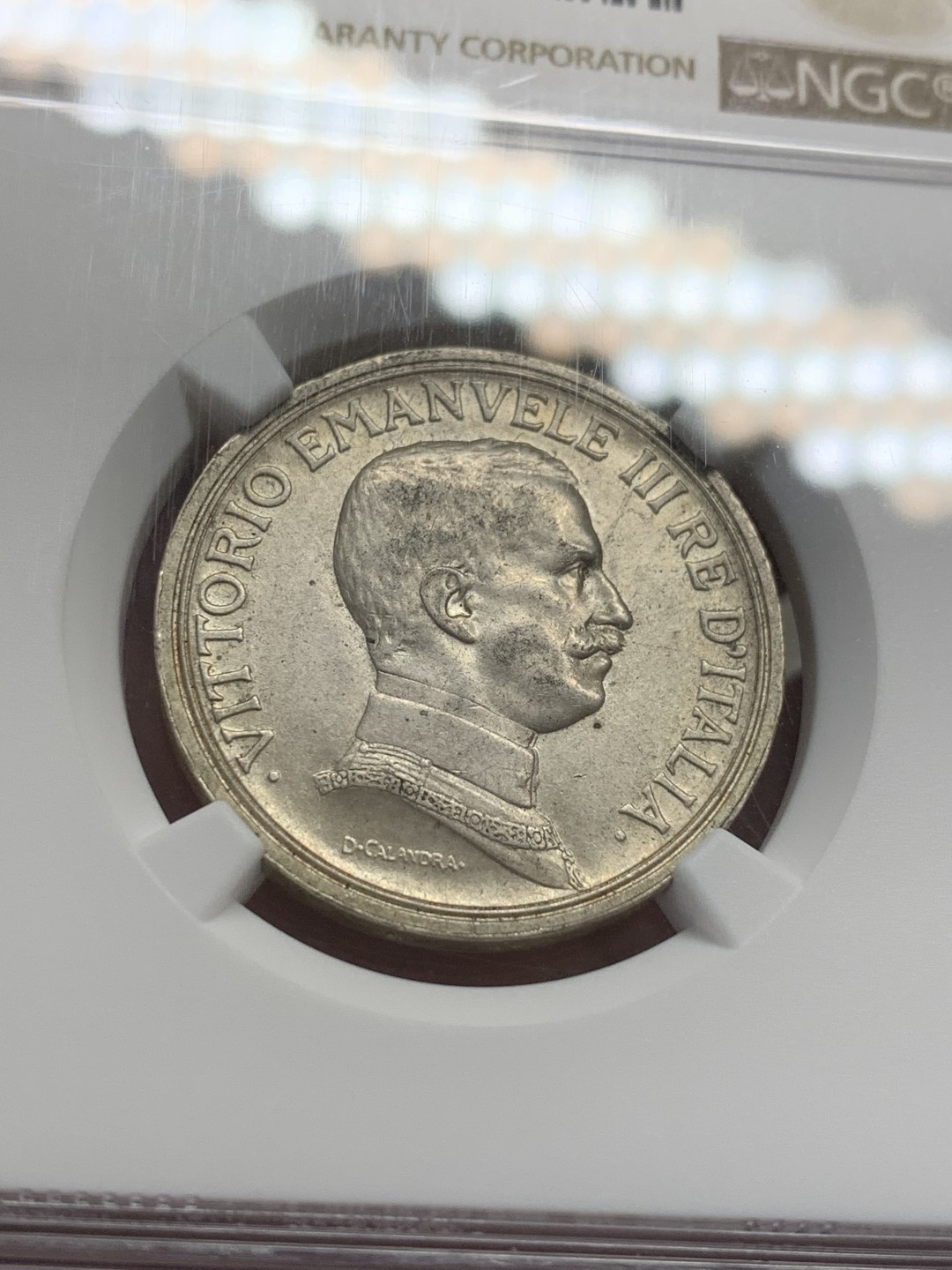 《竞宝斋》第108场-周日，周一 ，周四3场连拍（全场包邮） NGC-MS64 意大利 1915年 马车2里拉 银币