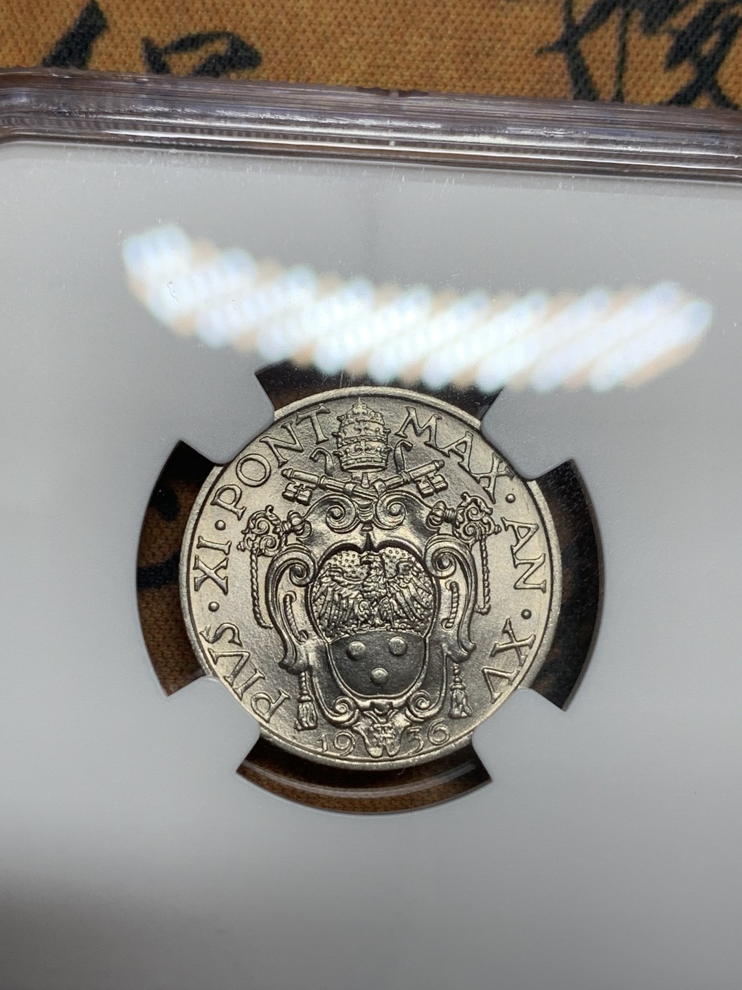 《竞宝斋》第108场-周日，周一 ，周四3场连拍（全场包邮） NGC-MS66 梵蒂冈 1936年 20分 高分可藏