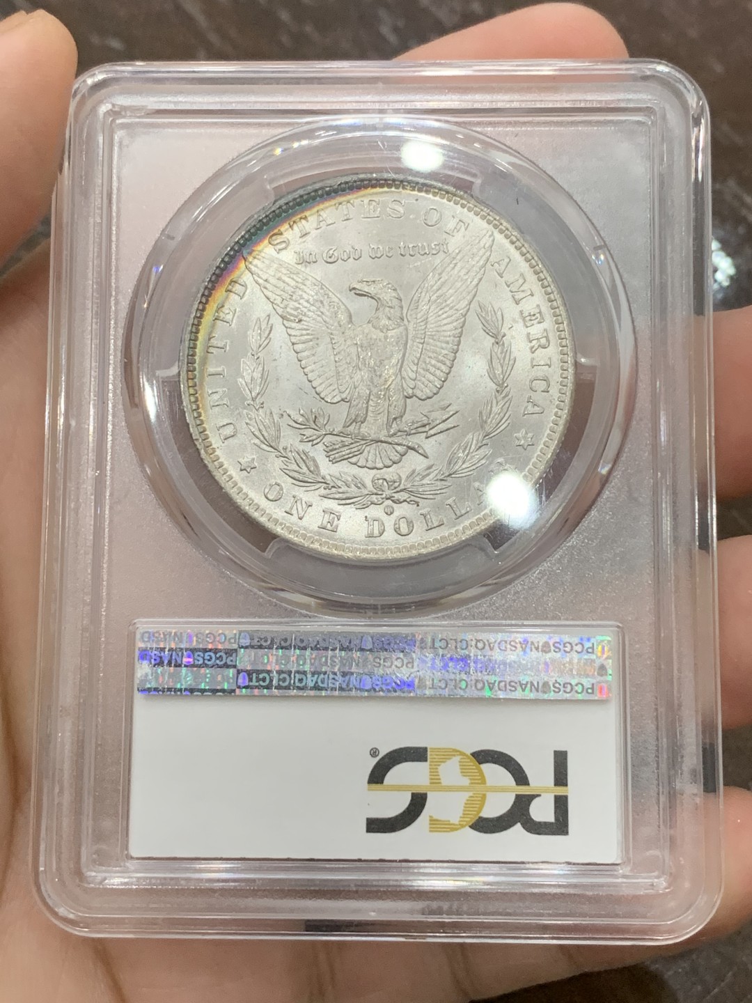 《竞宝斋》第108场-周日，周一 ，周四3场连拍（全场包邮） PCGS MS66 美国 1884年 摩根 银币 高分 好状态带月牙彩 非常漂亮
