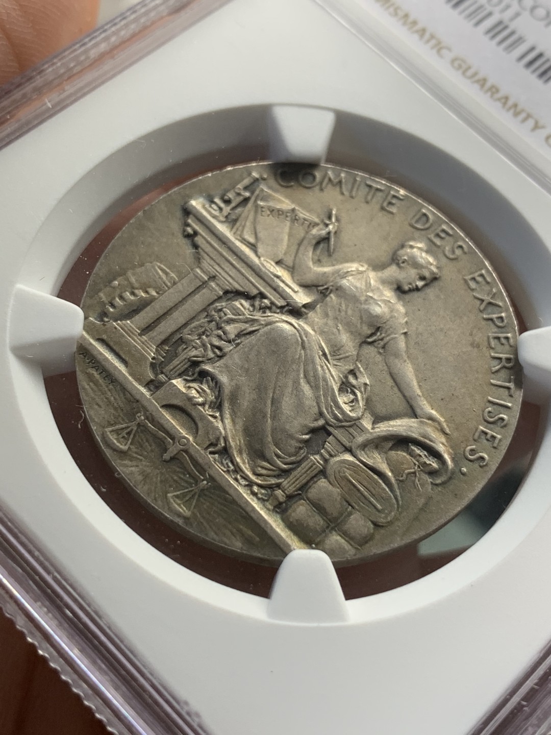 《竞宝斋》第108场-周日，周一 ，周四3场连拍（全场包邮） NGC MS63 法国 1822年 高品 细节 小女神 银章 素材丰富 可藏