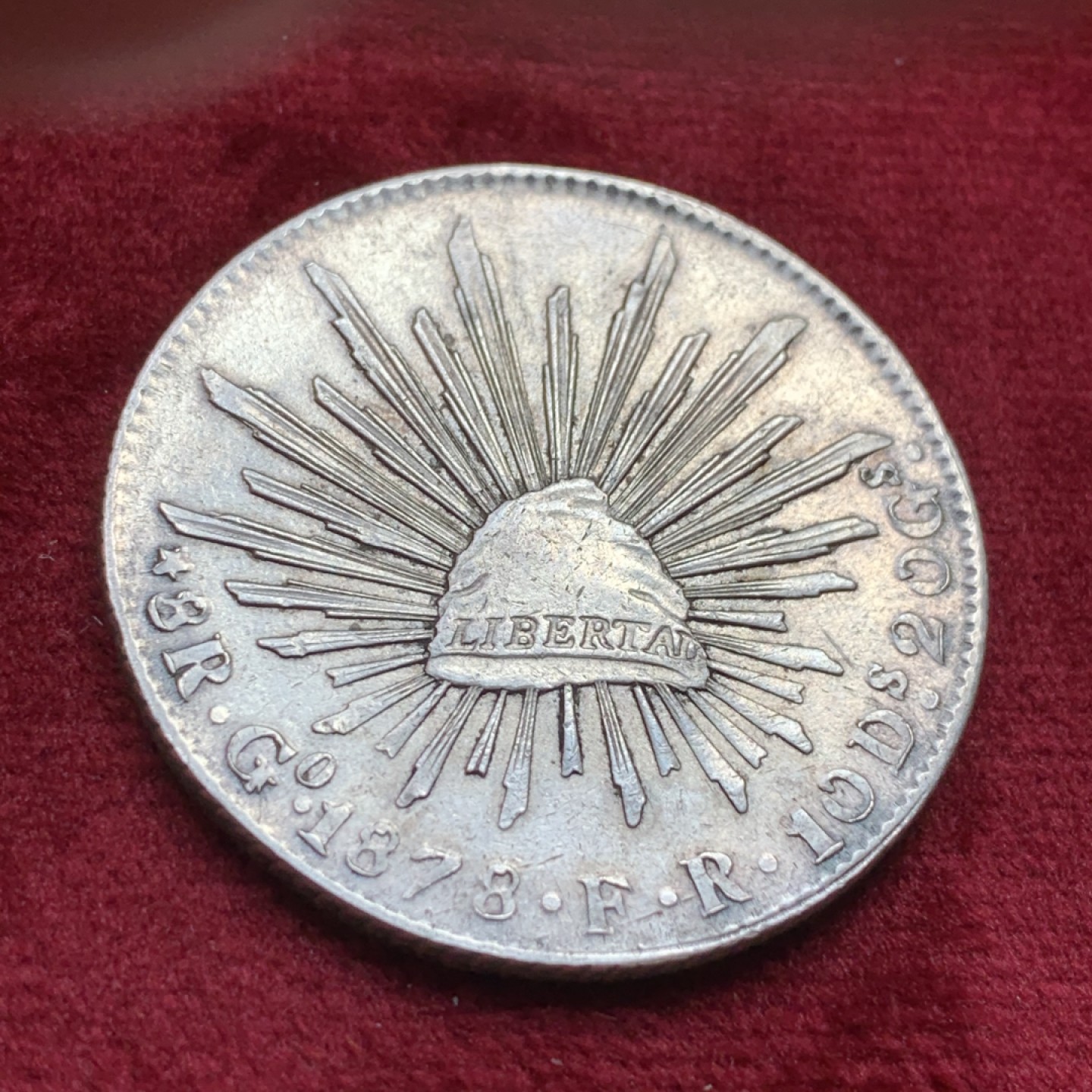 《竞宝斋》第108场-周日，周一 ，周四3场连拍（全场包邮） 1878年 墨西哥 鹰洋GO FR较少见，au品带底光，捡漏来的 状态不错