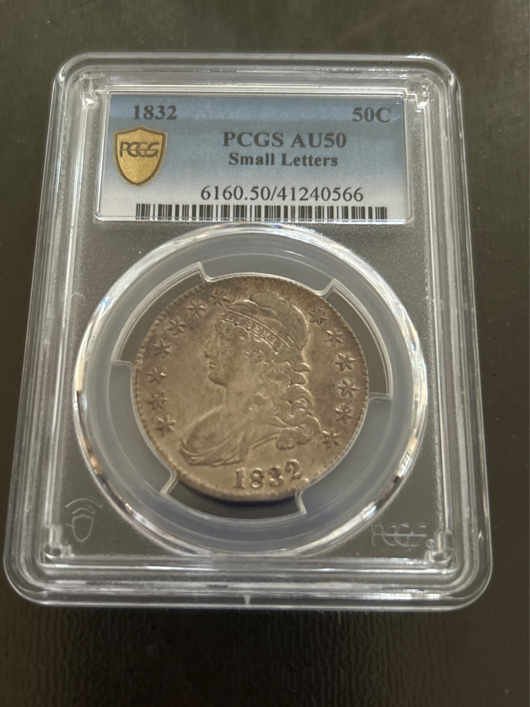 收藏联盟Quantum Auction 第203期拍卖 硬币场 1832年美国50分 自由女神鹰洋银币 PCGS AU50