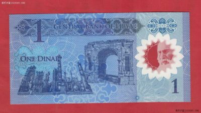 利比亚2019年1第纳尔 塑料纪念钞 非洲币 实物图 UNC  - 利比亚2019年1第纳尔 塑料纪念钞 非洲币 实物图 UNC 