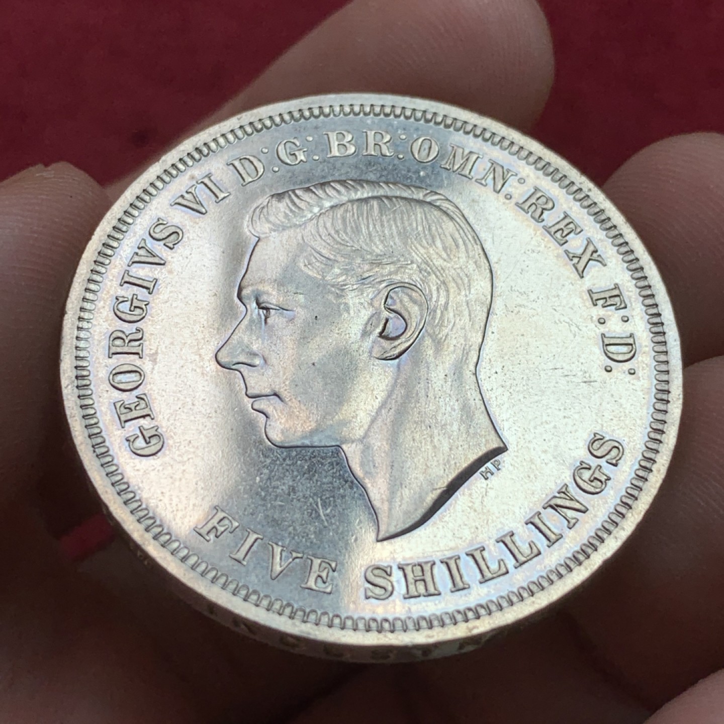 《竞宝斋》第108场-周日，周一 ，周四3场连拍（全场包邮） 英国 1951年 乔治六世 最后的马剑 克朗镍马剑 红盒带证书