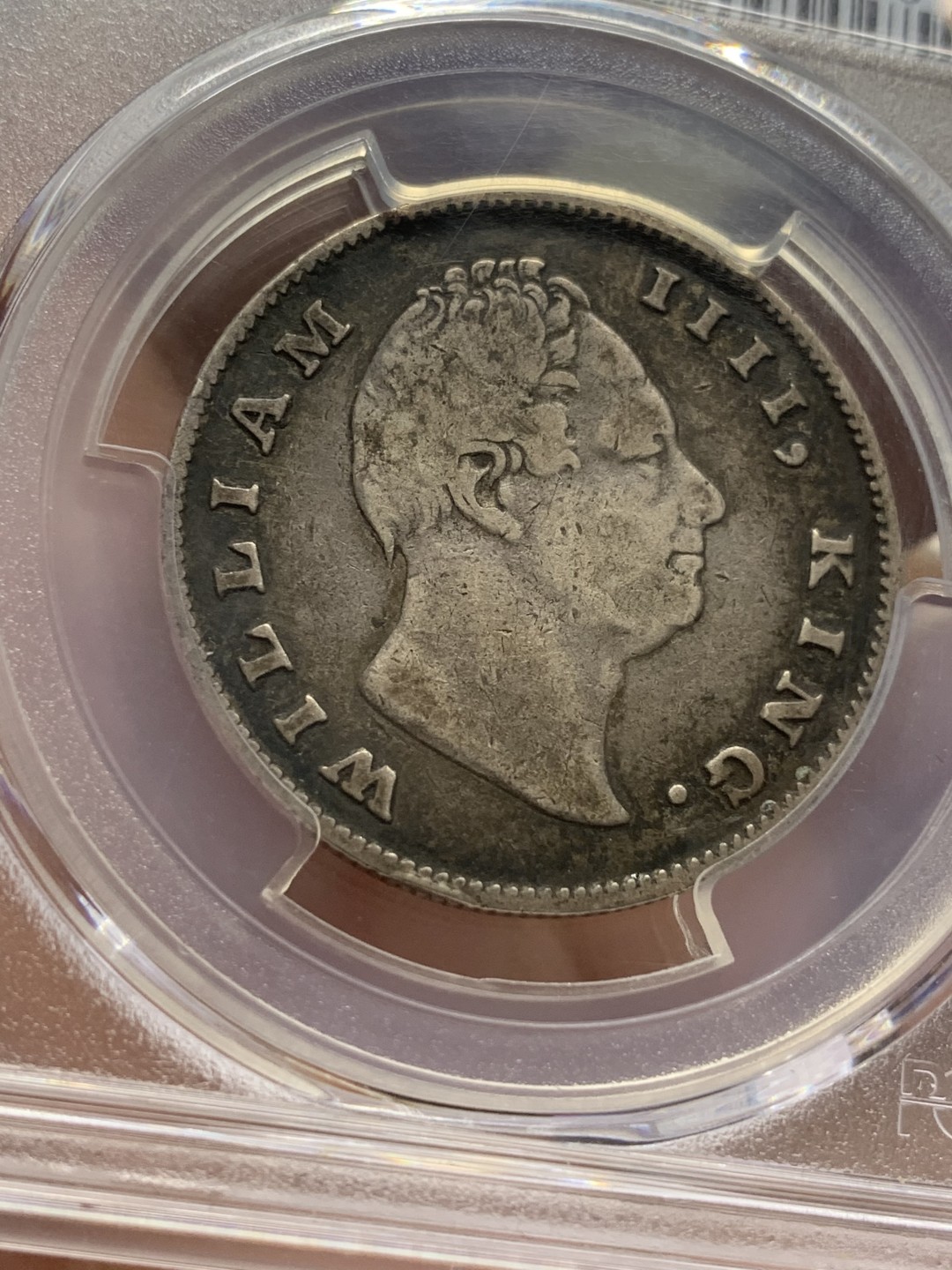 《竞宝斋》第108场-周日，周一 ，周四3场连拍（全场包邮） PCGS VF30 威廉四世 印度 卢比 深彩包浆 有分的不多 低估品种 状态不错 可藏