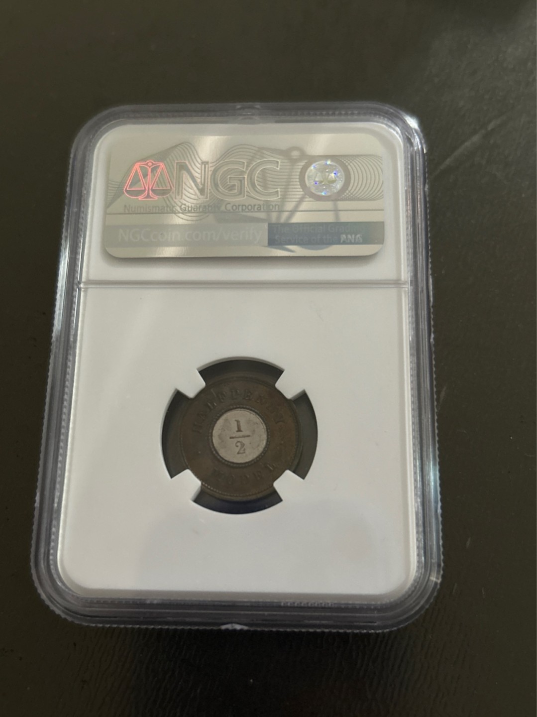 收藏联盟Quantum Auction 第203期拍卖 硬币场 1844年英国维多利亚 半便士筹码硬币 NGC MS61