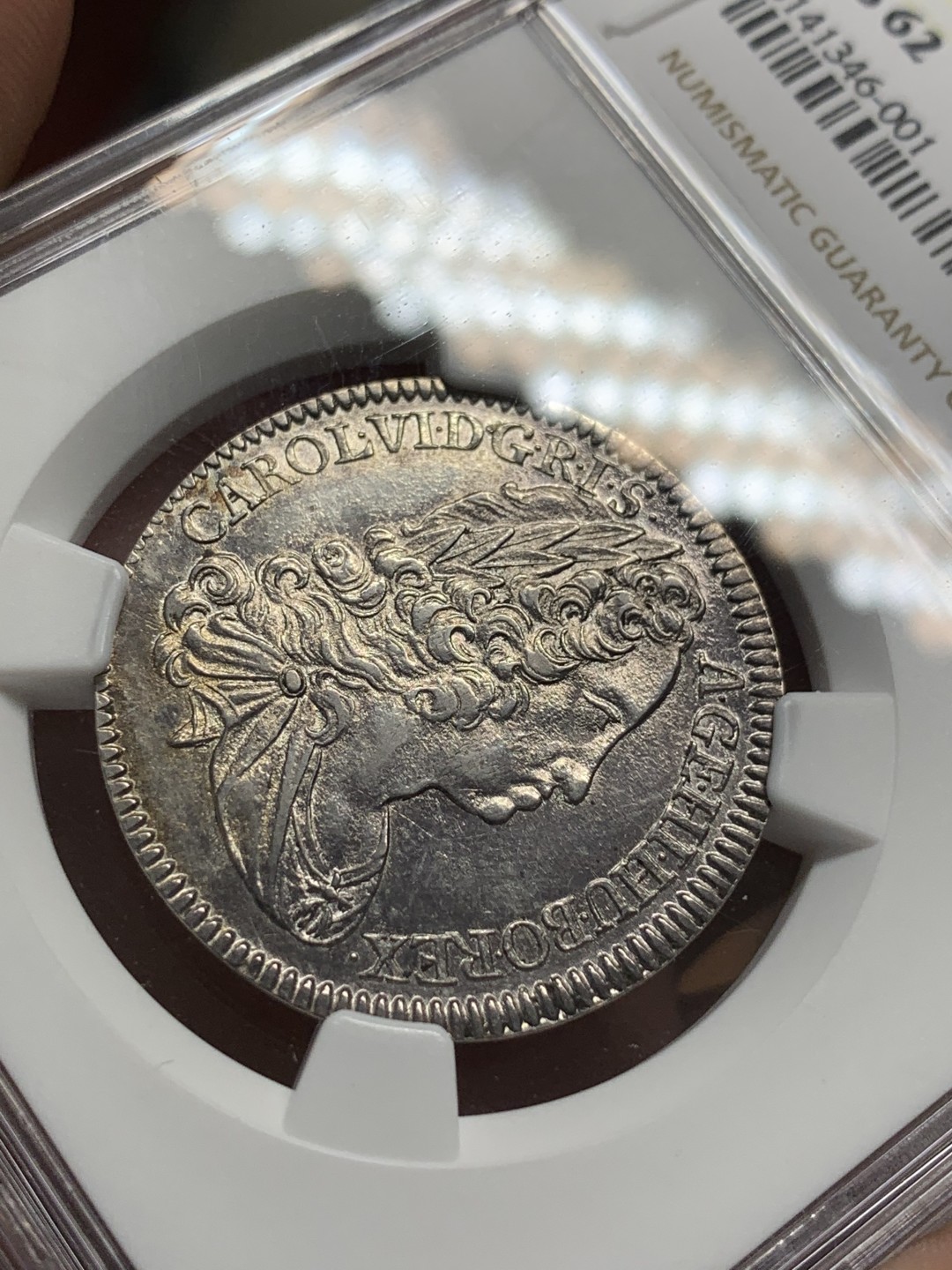 《竞宝斋》第108场-周日，周一 ，周四3场连拍（全场包邮） NGC-MS62 神罗 1740年 1/4泰勒 稀少面值 全深打 高分收藏级