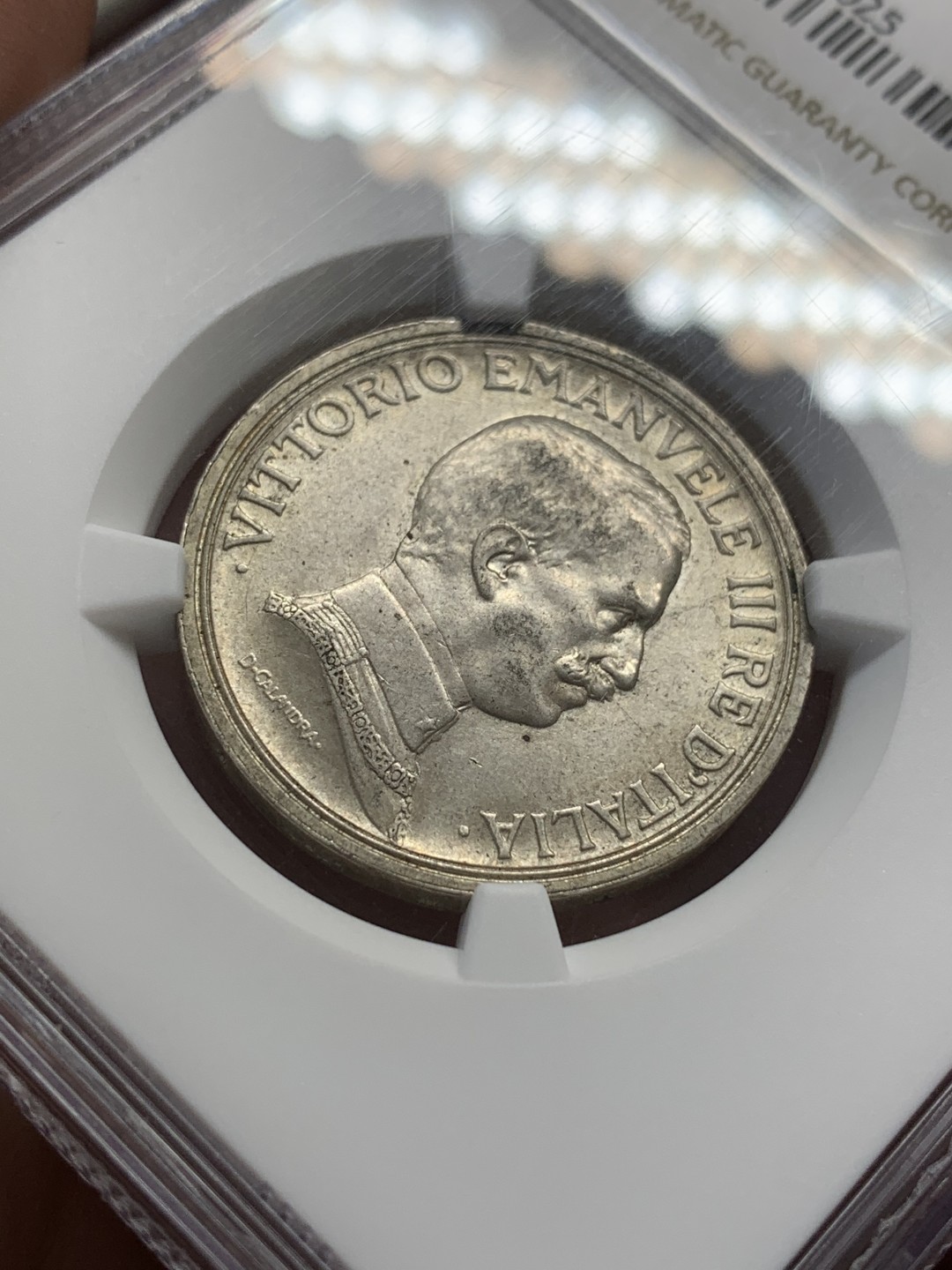 《竞宝斋》第108场-周日，周一 ，周四3场连拍（全场包邮） NGC-MS64 意大利 1915年 马车2里拉 银币