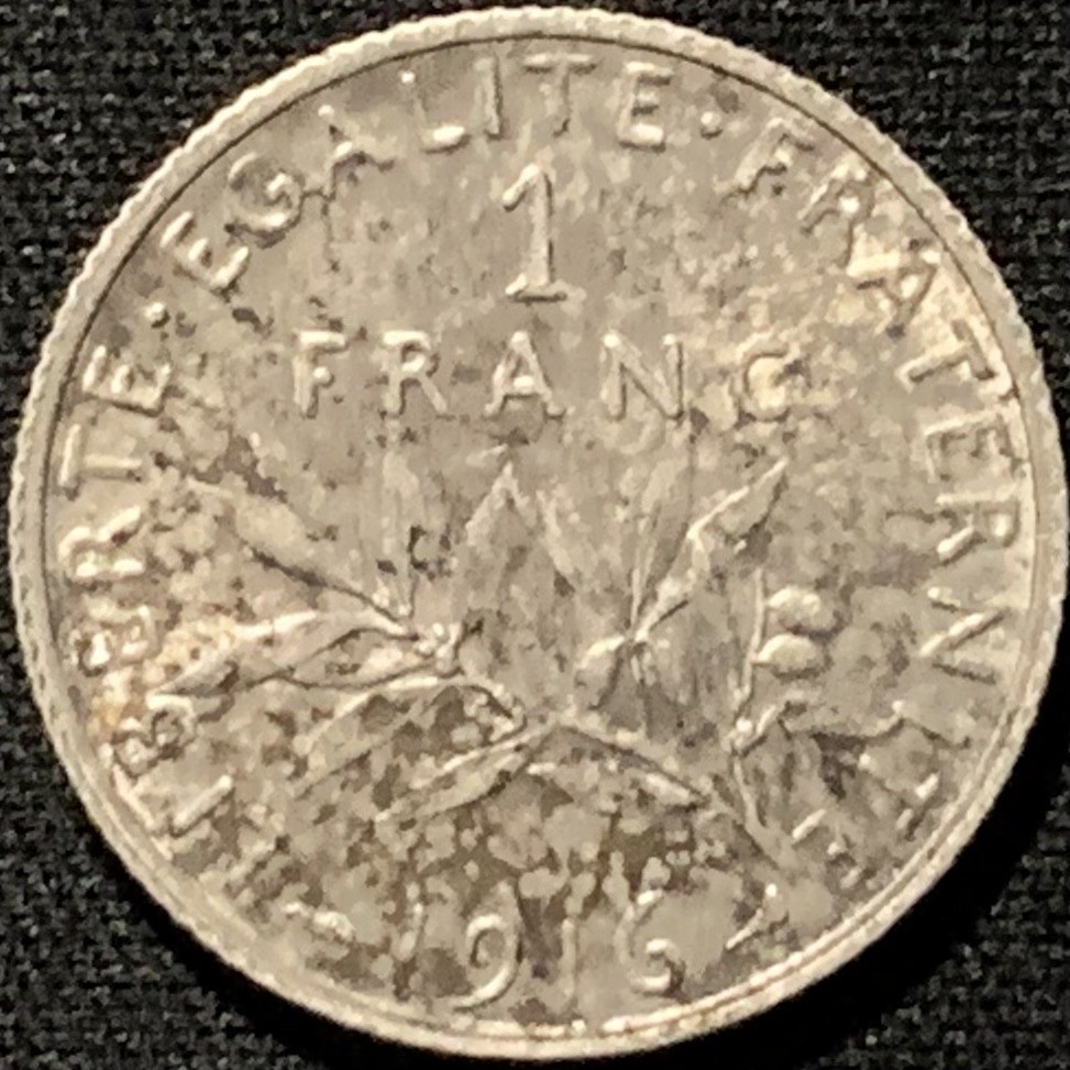 紫瑗钱币——第227期拍卖 法国 1916年 播种女神 1法郎 5克 0.835银