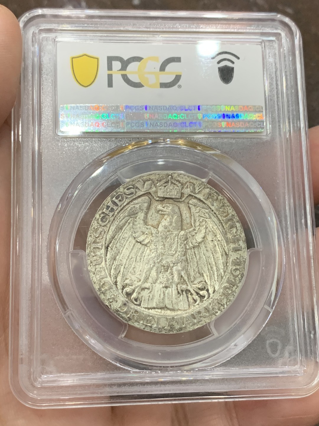 《竞宝斋》第108场-周日，周一 ，周四3场连拍（全场包邮） PCGS MS64 德国普鲁士 1910年 柏林大学3马克 银币 状态很不错