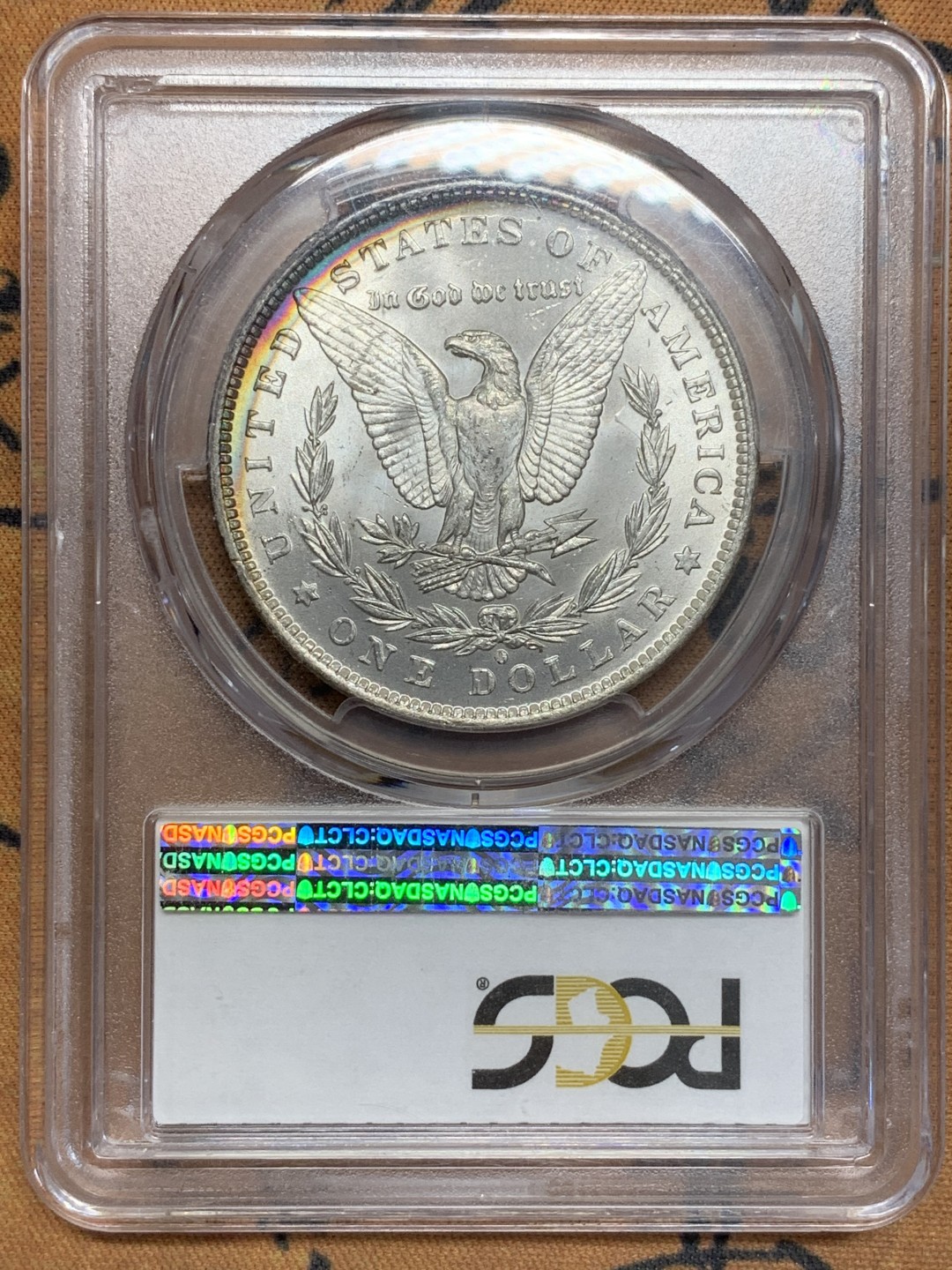 《竞宝斋》第108场-周日，周一 ，周四3场连拍（全场包邮） PCGS MS66 美国 1884年 摩根 银币 高分 好状态带月牙彩 非常漂亮