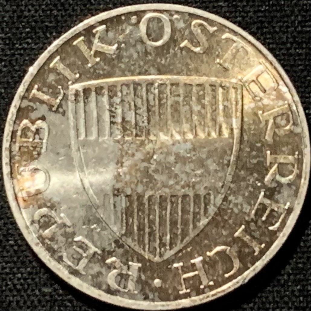 紫瑗钱币——第227期拍卖 奥地利 1973年 女神 10先令 7.5克 0.64银 UNC 五彩包浆