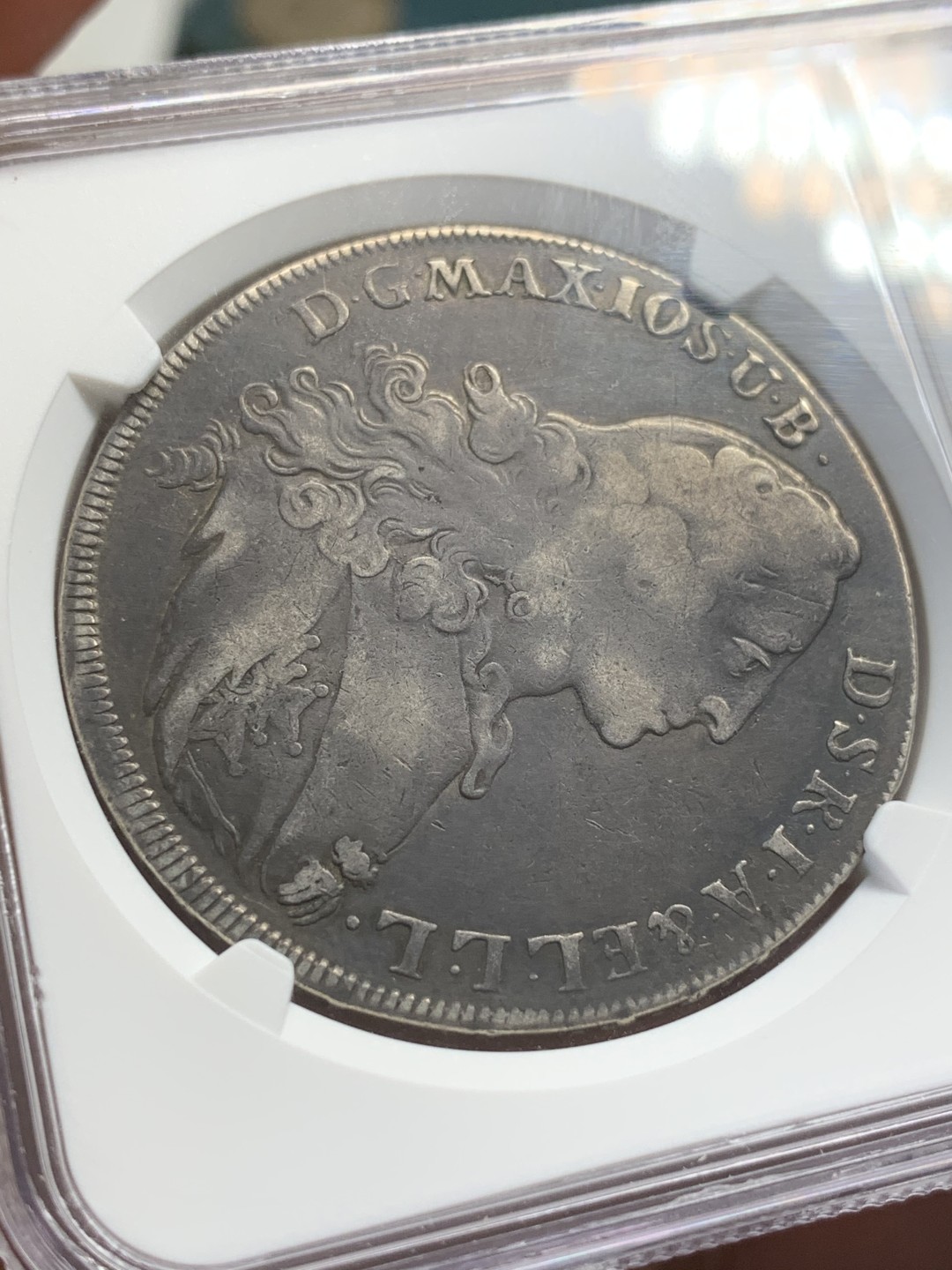 《竞宝斋》第109场-周日，周一 ，周四3场连拍（全场包邮） NGC VF20，德国巴伐利亚圣母抱婴1768年泰勒，人物神态丰满，250多年的银币这样的颜值非常难得