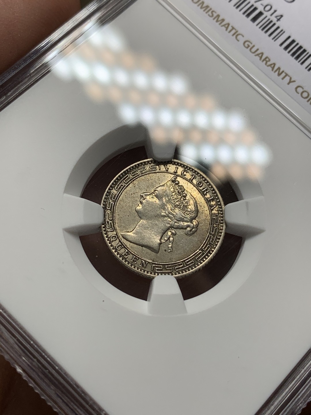 《竞宝斋》第109场-周日，周一 ，周四3场连拍（全场包邮） NGC AUD  1893年英属锡兰25分银币