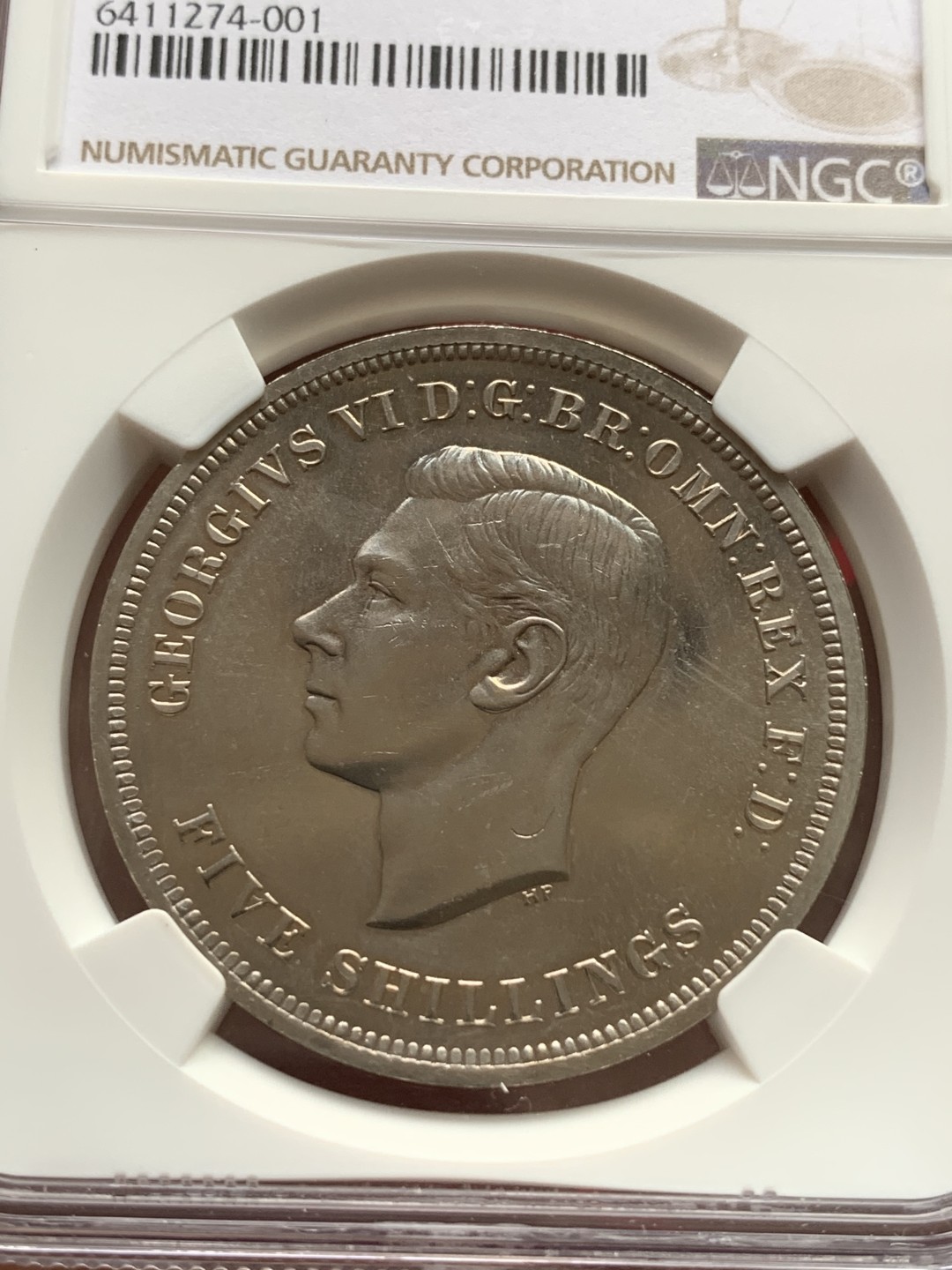 《竞宝斋》第109场-周日，周一 ，周四3场连拍（全场包邮） NGC-PL63 英国 1951年 1克朗 乔六镍马剑类精制币  ，带绿色原盒与证书