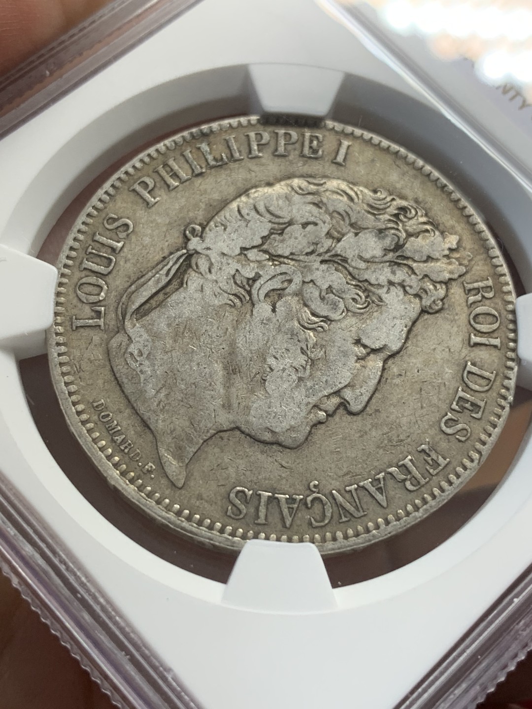 《竞宝斋》第109场-周日，周一 ，周四3场连拍（全场包邮） NGC-XF40 法国1842-W年 菲利普一世 5法郎大银币 原味老包浆