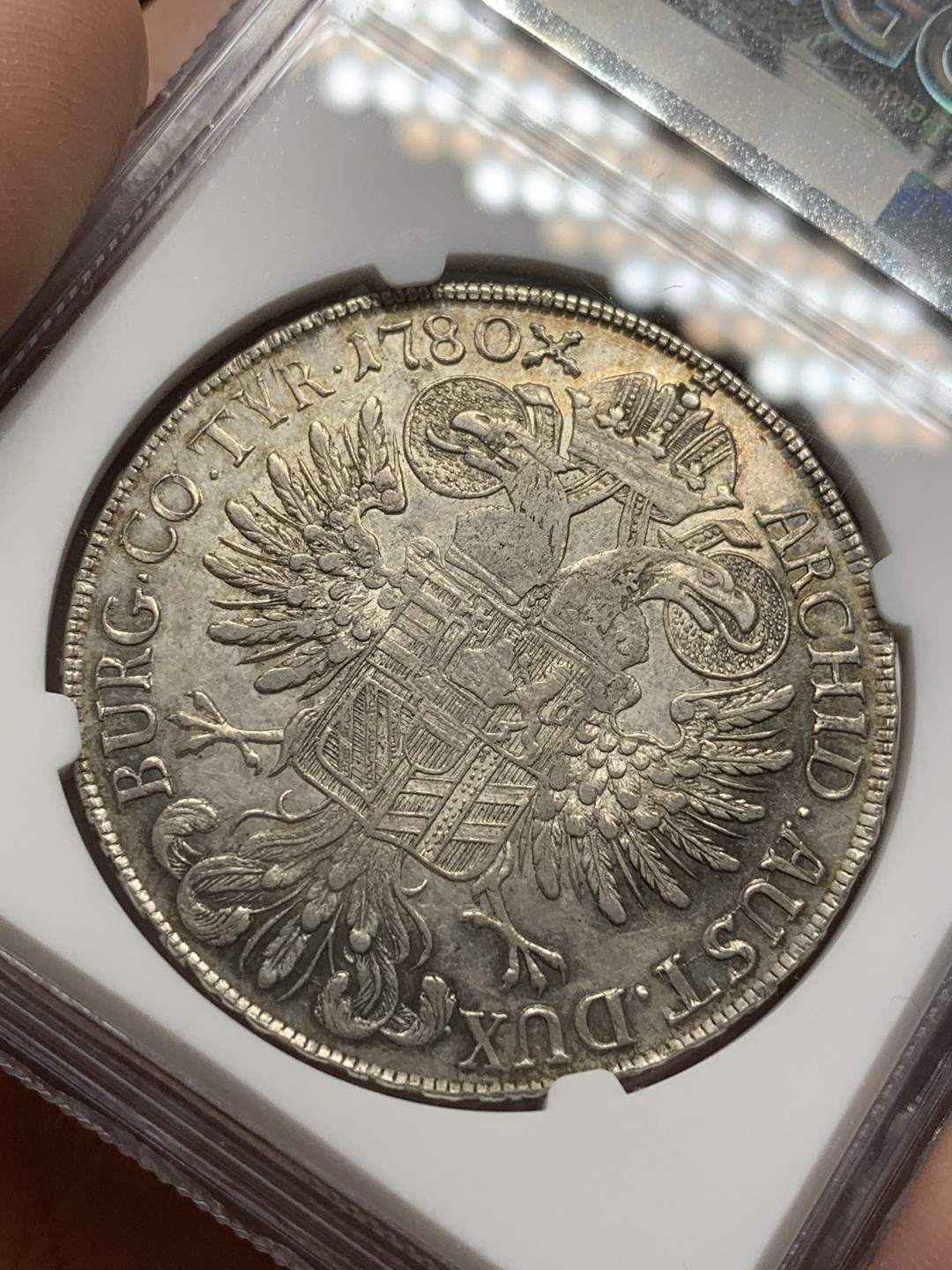 《竞宝斋》第109场-周日，周一 ，周四3场连拍（全场包邮） 唯一冠军分 NGC AU53 1780年奥地利特蕾莎大奶妈老泰勒银币 早期1792-1805年版本