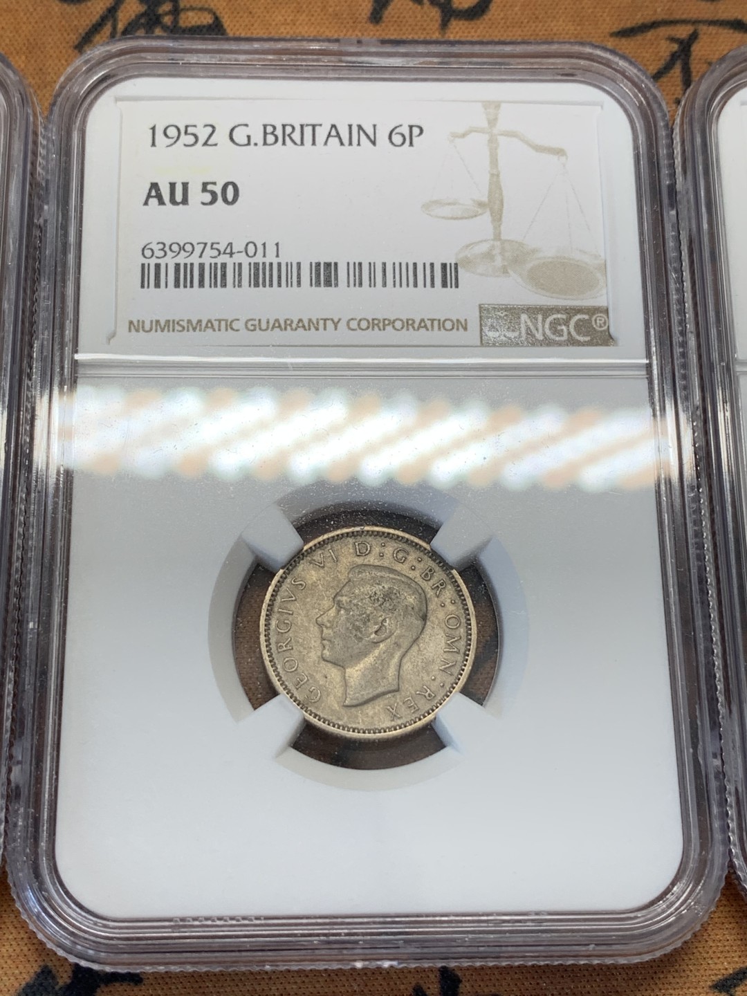 《竞宝斋》第109场-周日，周一 ，周四3场连拍（全场包邮） NGC 乔六辅辅币一组3枚 塞浦路斯4.5皮少见 快评分数被压制了点 上手状态都不错的