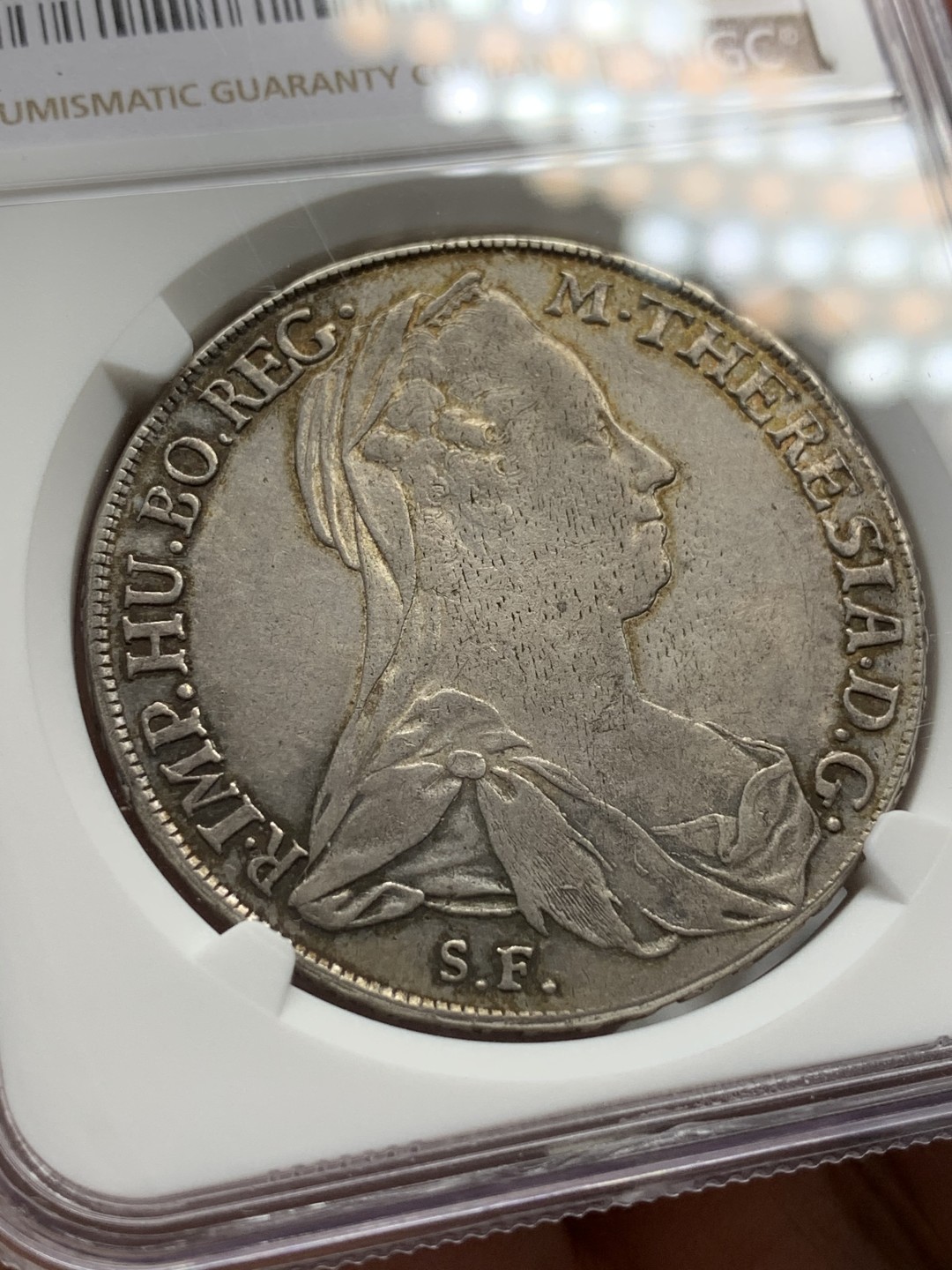 《竞宝斋》第109场-周日，周一 ，周四3场连拍（全场包邮） 唯一冠军分 NGC AU53 1780年奥地利特蕾莎大奶妈老泰勒银币 早期1792-1805年版本