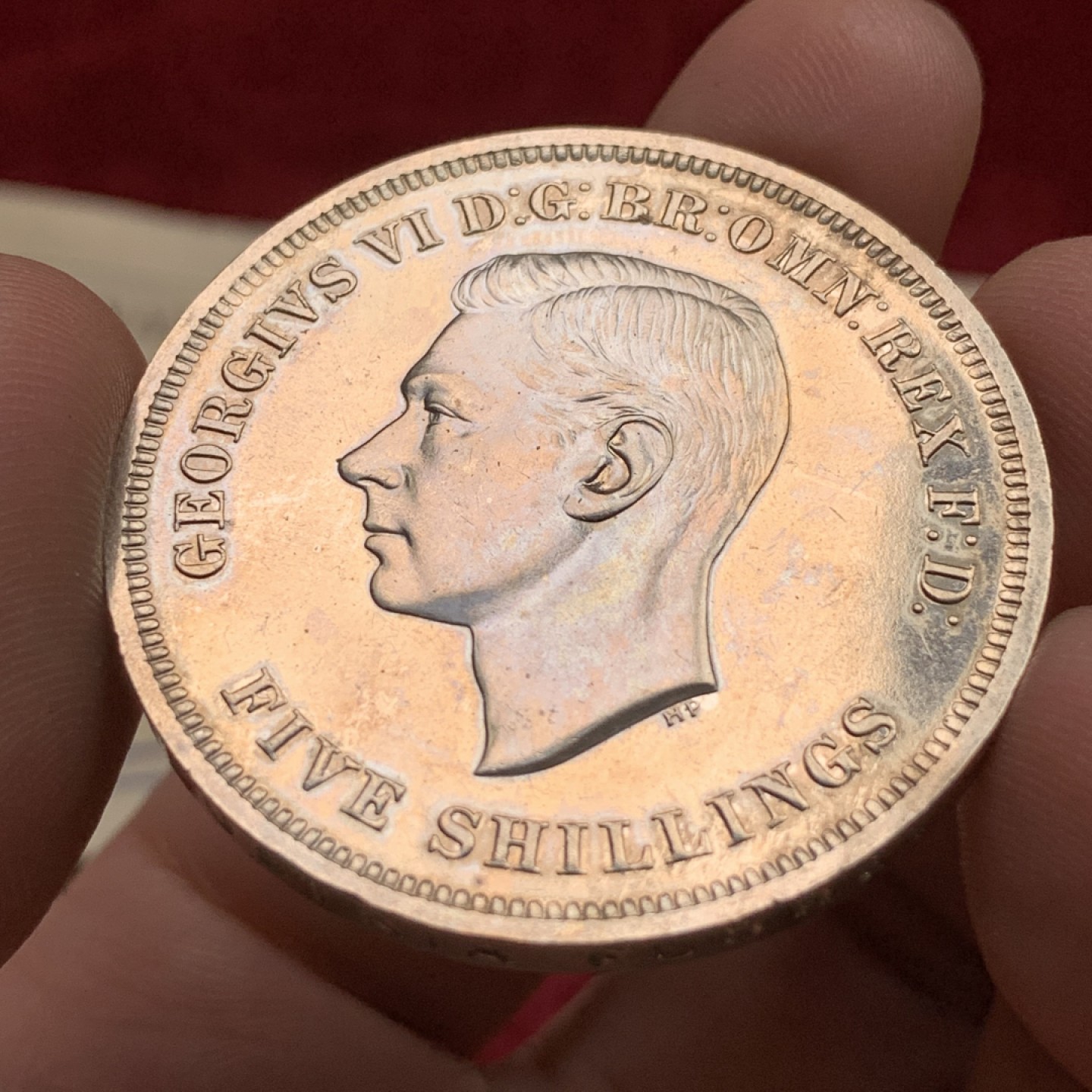 《竞宝斋》第109场-周日，周一 ，周四3场连拍（全场包邮） 英国 1951年 乔治六世 最后的马剑 克朗镍马剑 红盒带证书