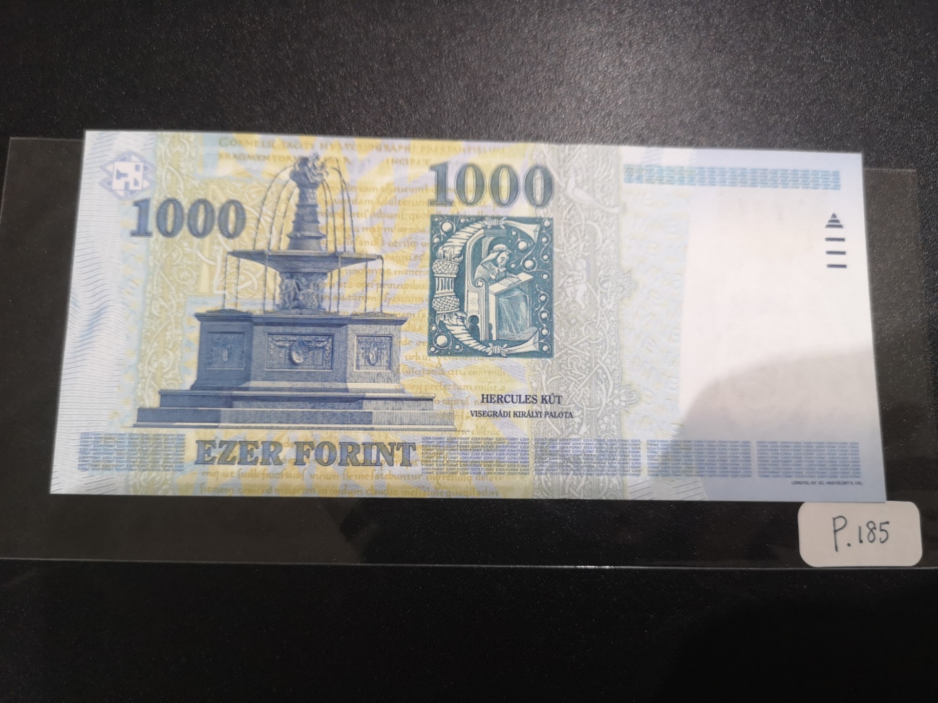 《外钞收藏家》第二百一十一期（欧洲四国精品专场） 匈牙利2000年1000 福林	P-185	千禧年纪念钞 全新UNC