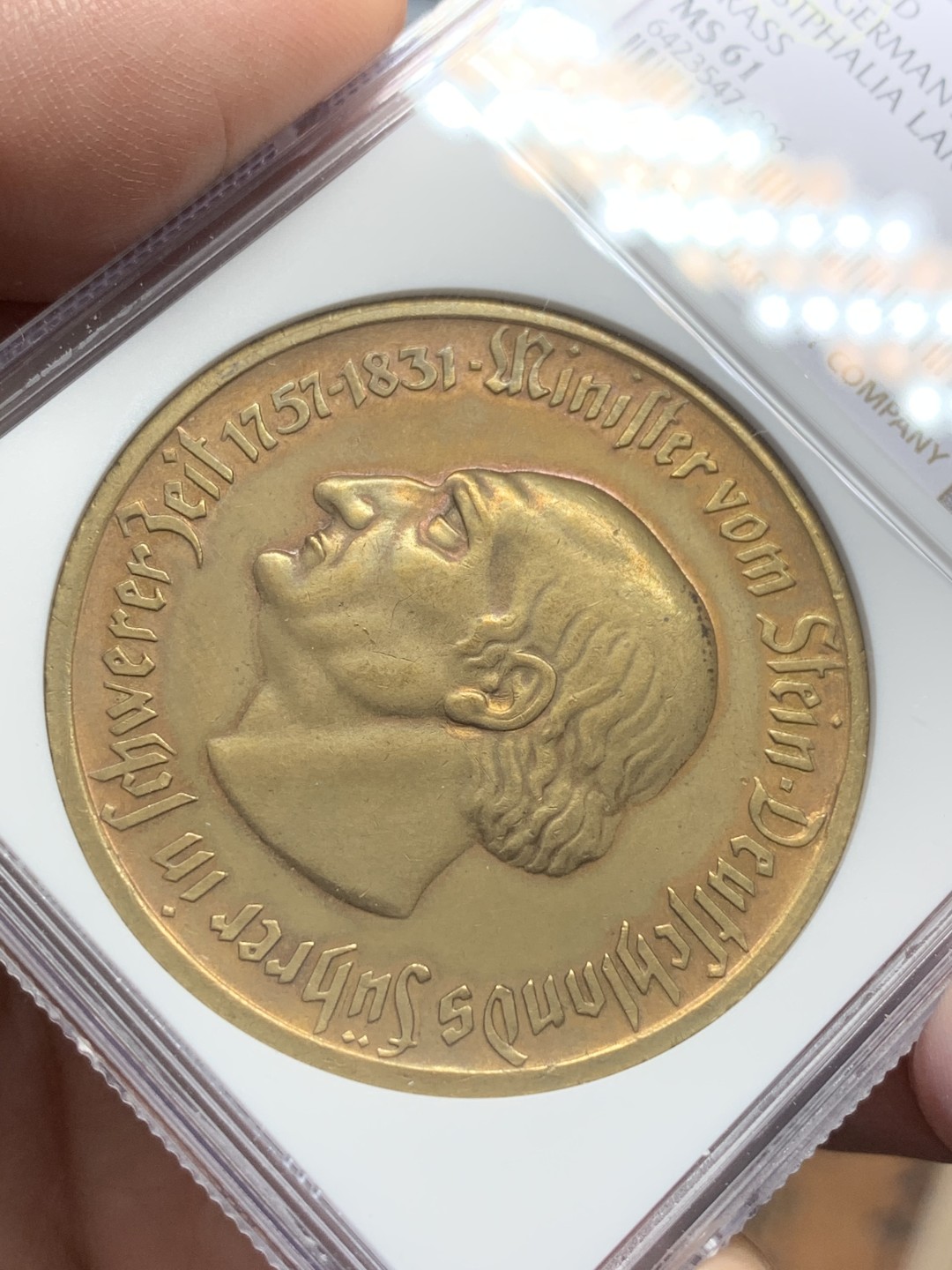 《竞宝斋》第109场-周日，周一 ，周四3场连拍（全场包邮） NGC MS61 1923年德紧马币10000马克铜币