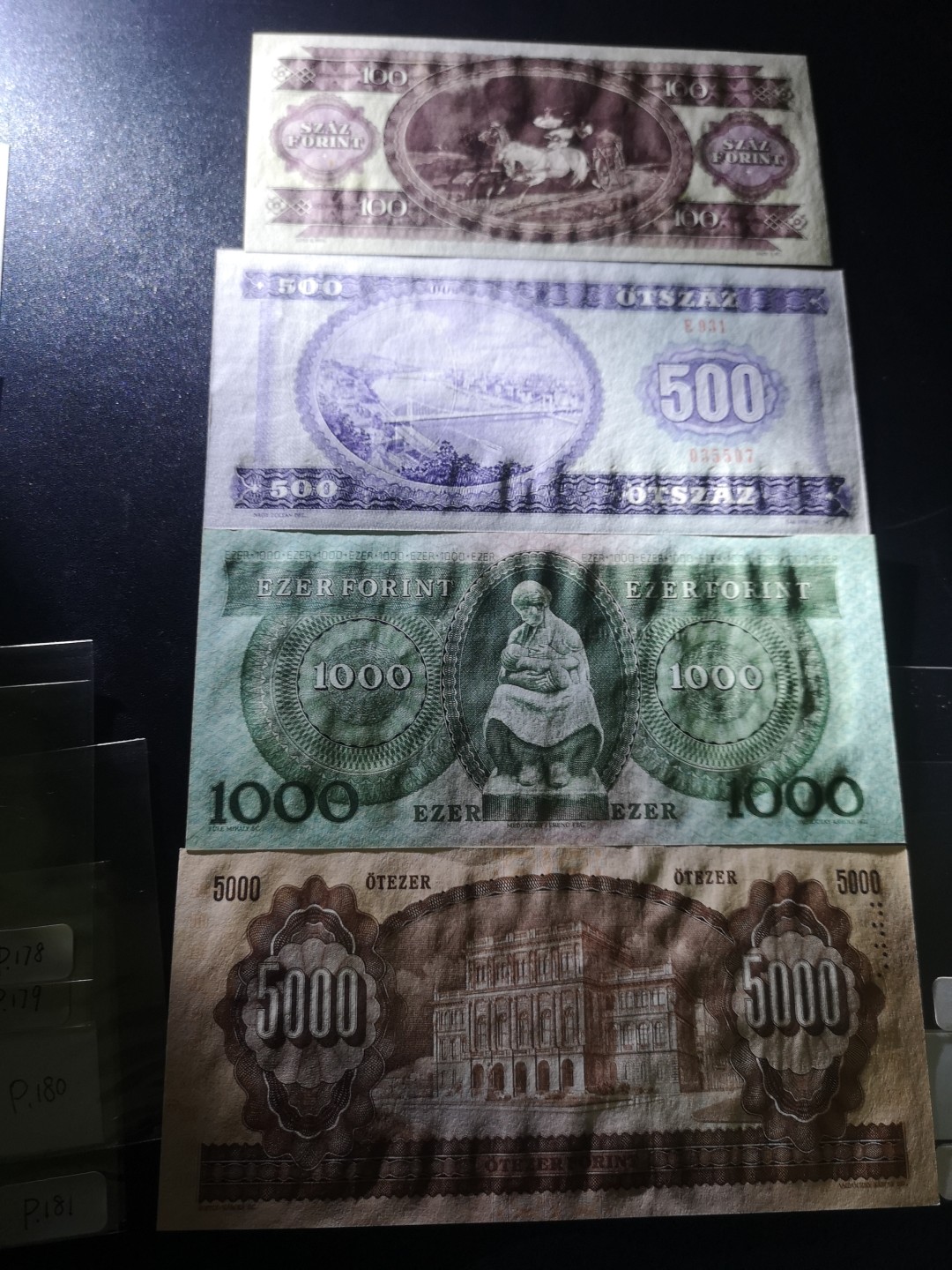 《外钞收藏家》第二百一十一期（欧洲四国精品专场） 匈牙利1990-1992年100-5000福林 新国徽第一套，全套4枚 全新UNC
